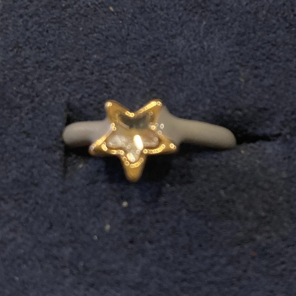 Gold Tone With a Star top with Glass Star setting